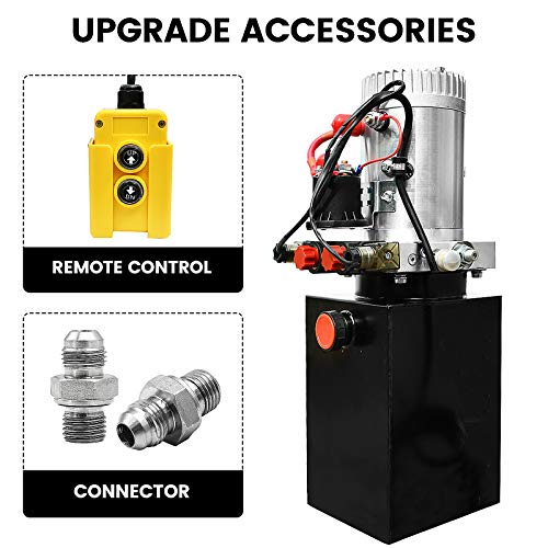 DC HOUSE Hydraulic Pump 12V Dump Trailer Pump 8 Quart Hydraulic Power Units Electric Hydraulic Pump for Dump Trailer and DIY Hydraulic Systems(8 Quart Double Acting) - Image 5