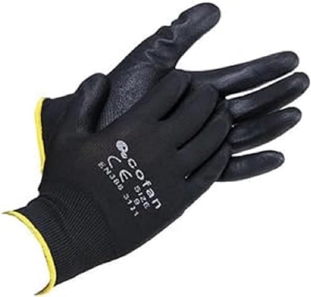CoFan 11000125 – 6 Pack of 12 Gloves (Nylon) Black