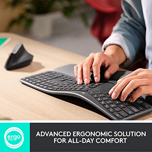 Logitech Ergo K860 Wireless Ergonomic Keyboard with Wrist Rest and MX