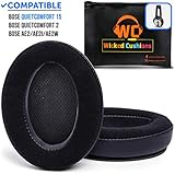 Hybrid Velour Bose Headphones Replacement Ear Pads Made by Wicked Cushions - Compatible with QC15 / QuietComfort 15 / Ae2 / Ae2i / Ae2w / SoundTrue and SoundLink Over-Ear