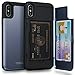 TORU CX PRO iPhone X Wallet Case Blue with Hidden ID Slot Credit Card Holder Hard Cover & Mirror for Apple iPhone X / iPhone 10 - Orchid Gray