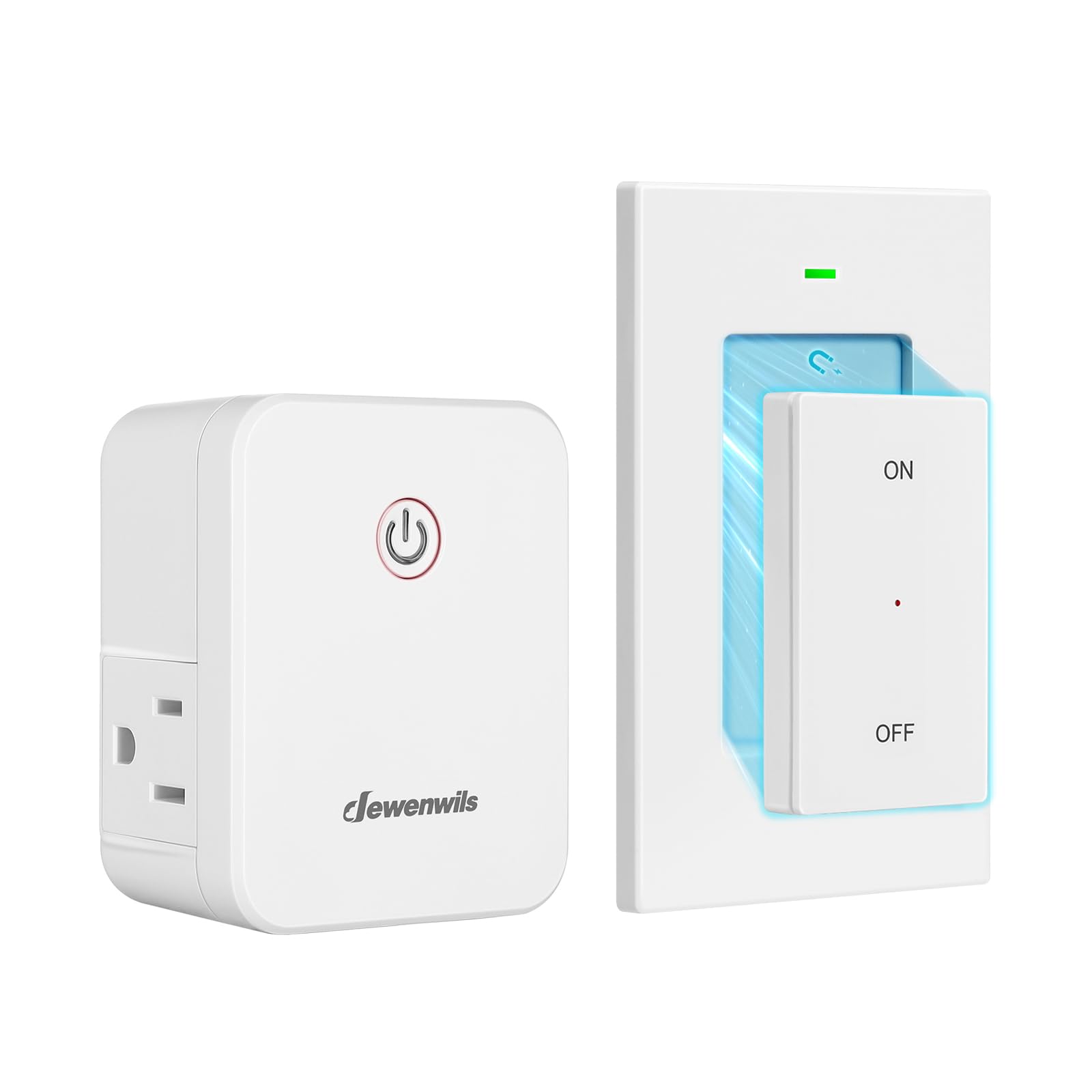 Photo 1 of DEWENWILS Remote Control Outlet, Wireless Light Switch with 2 Side Outlets, 100 FT Range Remote Outlet Switch for Lamp, No Wiring, 15A/1875W, Compact Design, Programmable