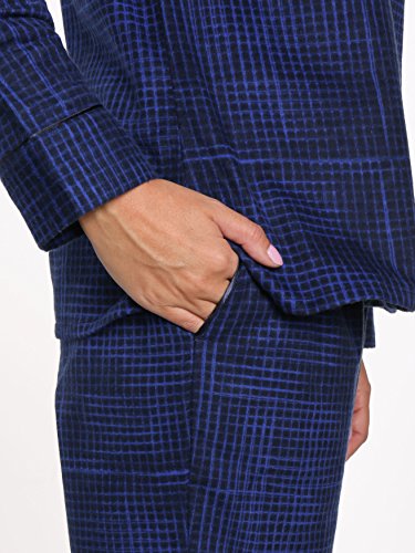 Women's Cotton Flannel Pajama Sleepwear Set - Jutelicious Blue - Large - Thumbnail 4