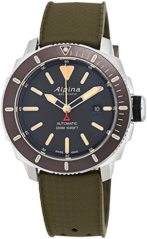 AlpinaMen's AL-525LGG4V6 SEASTRONG Diver 300 Analog Display Automatic Self Wind Black Watch