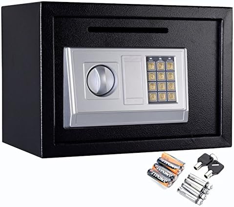 14" Digital Door Safe Home Hotel And Office Use Security Cash Money Jewelry Gun Book Deposit Drop Slot Lock Box With Electronic Lock And Key Mount To Floor Wall Or Cabinet Solid Steel Construction