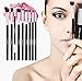 BS-MALL Makeup Brushes Premium 14 Pcs Synthetic Foundation Powder Concealers Eye Shadows Silver Black Makeup Brush Sets(Silver Black)