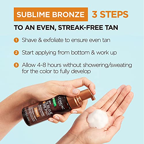 L'Oreal Paris Sublime Bronze Self Tanning Water Mousse, StreakFree