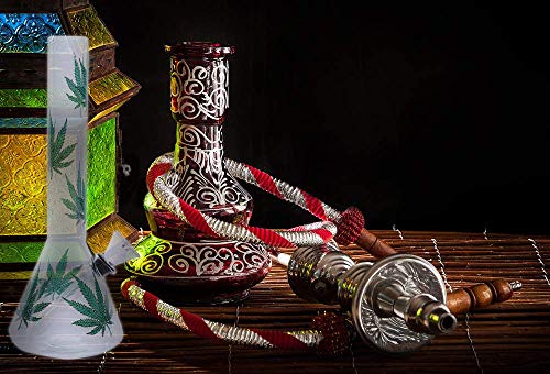 8 Inch Handmade Glass Crafts Green Leaf Glass Bottle