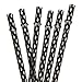 Dakoufish 12 Piece 9 Inch Reusable Plastic Thick Drinking Straws BPA Free Mason Jar Straws transparent small Stripe 6 Colors (9inch Black)