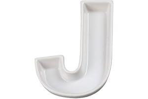 Ivy Lane Design Ceramic Love Letter Dish, Letter J, White, 6-Inch