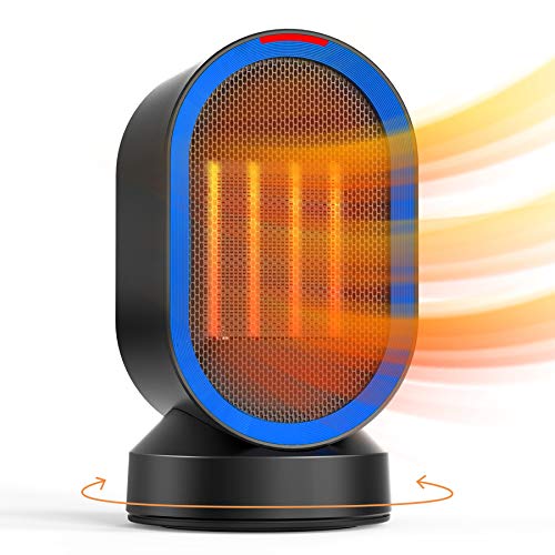 Personal Space Heater Oscillating Desk Heater, With Safe TipOver and