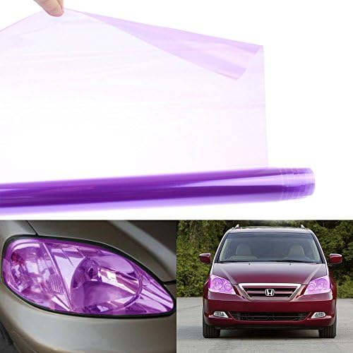 2Pcs 12 Colors 12" x 48" 30 x 120cm Car Smoke Fog Light Headlight Taillight Tint Vinyl Film Sheet Sticker (Purple)