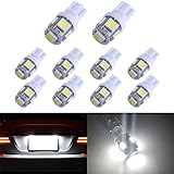  194 T10 W5W 5SMD 5050 Antline 12v LED Light Bulb White 2825 158 192 168 for Car/Motor Interior Dome Parking Side Turn Signal Dashboard License Number Plate Light Bulbs Lamp (pack of 10) 