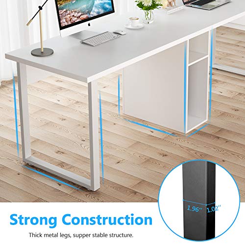 image for Tribesigns 78'' Computer Desk, Extra Large Two Person Office Desk with