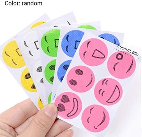 fineshelf Natural Mosquito Repellent Sticker Insect Repellent Patches - Smiley Style Long Lasting Bug Protection for Children 50 Packs (300pcs)