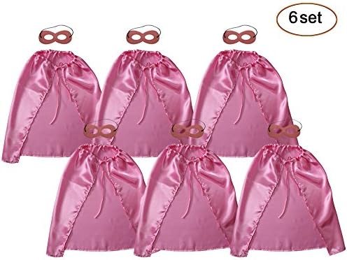 Baby Song Pink Superheros Cape and Mask for Kids, Dress Up & Pretend Play Superhero Cape Costumes Set 6 PCS 6SJDFS
