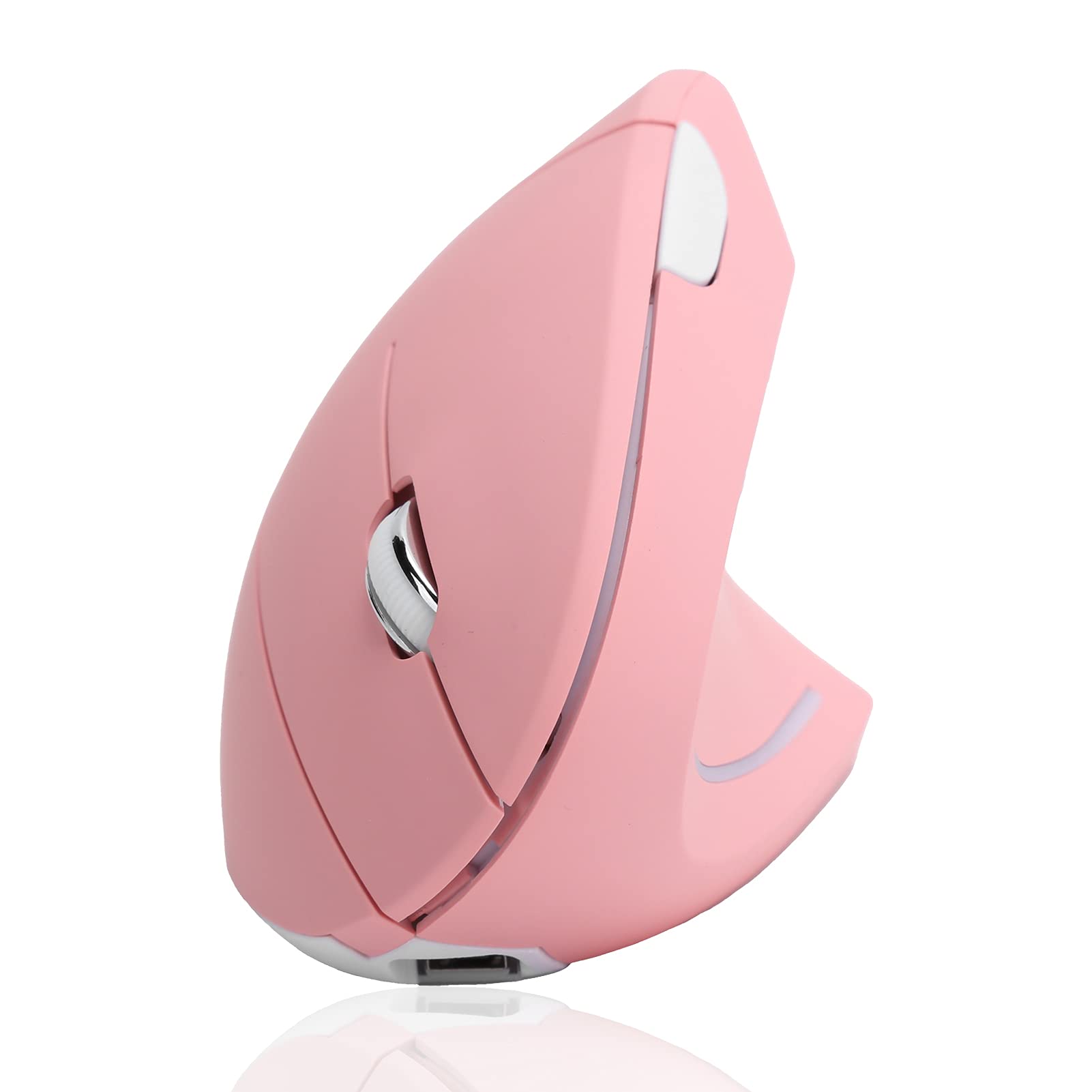 cigemay Wireless Vertical Mouse,H1USB Wireless Vertical Mouse,2400DPI Free Adjustment,Fast Charging Interface,Light and Easy to Carry,Suitable for Gaming,Learning,and Work(Pink)