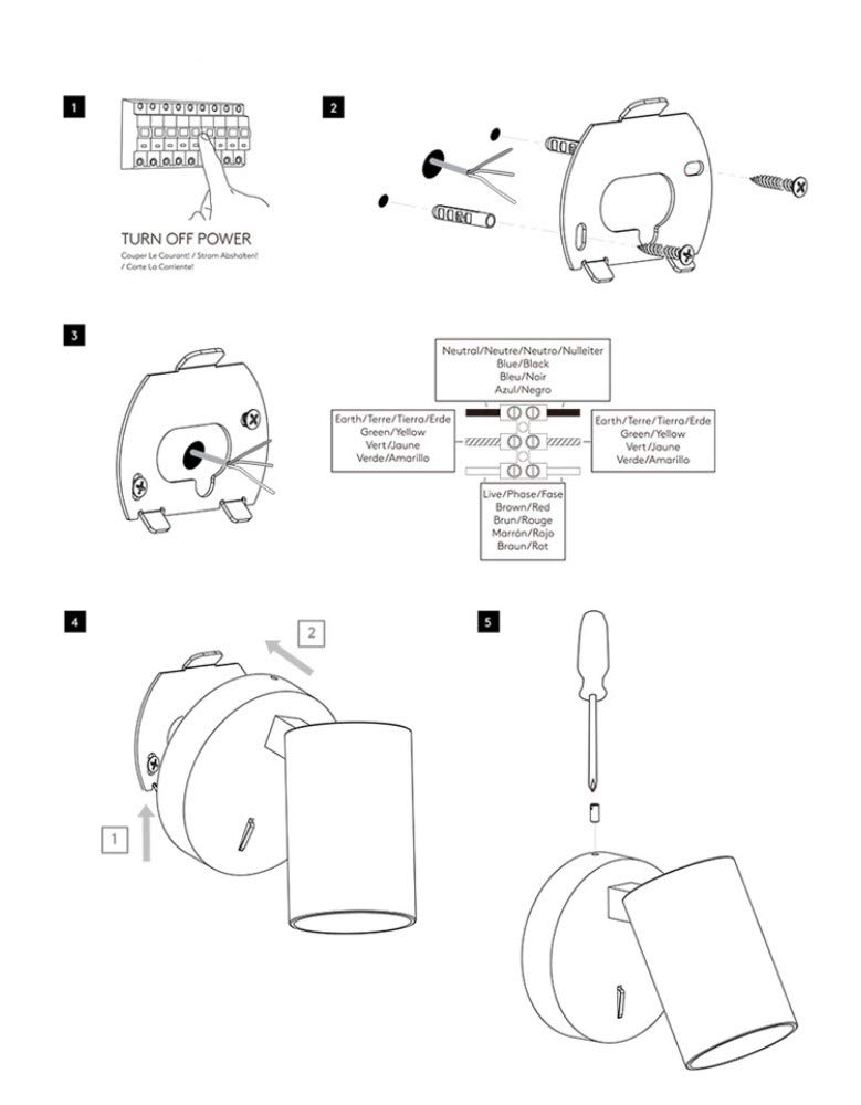 BTEVX Modern Minimalist Wall lamp Ceiling Background Wall Spotlight, Gray - - Amazon.com