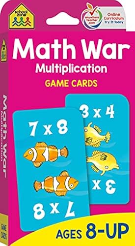 School Zone - Math War Multiplication Game Cards - Ages 8+, 3rd Grade ...