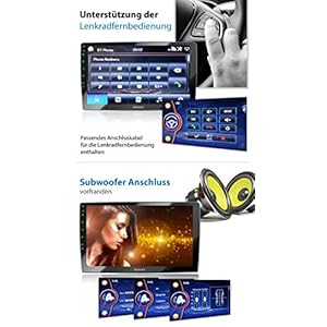 XOMAX XM-2VN1003 Autoradio con Touch Screen XXL regolabile (10" / 25 cm) I Mirrorlink I Navigazione GPS I Bluetooth I Collegamenti per microfono esterno e retrocamera I RDS I USB I 2 DIN - immagine 8