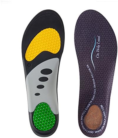 Athletic Orthotic ull length Shoe Insoles inserts Arch &amp; Heel Support Shoe Flat Feet Pronation for Men and Women with Layer of Sand from the Holy Land