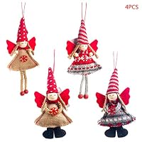 honuansortory 4pcs/Set Christmas Angel Girl Dolls Xmas Tree Ornament Pendant Party Decoration Home Festival Party Kids Gifts