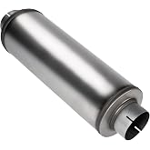Floshine 5'' Exhaust Muffler, 5'' inlet/outlet, Universal 30'' Overall Stainless Steel Straight Through Design, Resonator Muffler