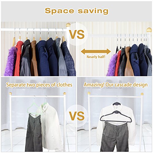 Velvet Hangers IEOKE Clothes Hangers Non Slip Coat Hangers Ultra Thin Space Saving with Heavy Duty 360 Swivel Hanger Hook - 50 pack