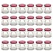 1.5 oz Hexagon Mini Glass Jars with Red Lids and Labels (Pack of 24)