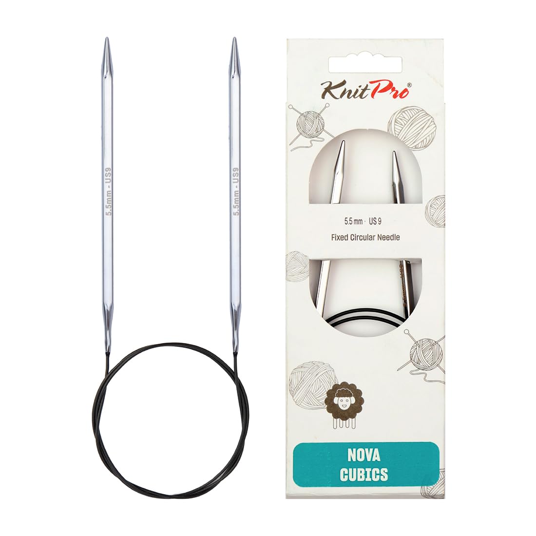 KnitPro Nova Cubics Fixed Circular Needles 40" (100cm) | 5.50mm