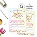 Hadley Designs 25 Pink Blush Gold Girl Unicorn Baby Shower Invitations, Cute Floral Printed Fill or Write In The Blank Invite, Flower Shabby Chic Unique Custom Vintage Coed Party Cards