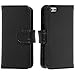 Wisdompro iPhone 5c Case, Premium PU Leather 2-in-1 Protective Flip Folio Wallet Case with Multiple Credit Card Holder/Slots for Apple iPhone 5c (Black)