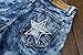 Men's Ripped Badges Slim Fit Jeans Blue A161 40