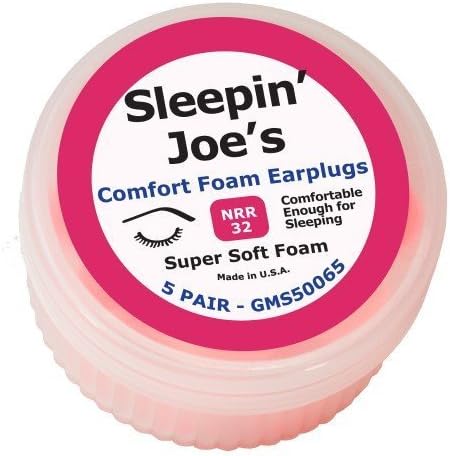 Sleepin' Joe's Soft Comfort Foam Ear Plugs Nrr 32dB - Comfortable Enough for Sleeping (5 Pair) by Group Medical Supply
