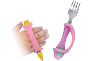 EazyHold Pink Silicone Non-Slip Adaptive Grip Aid, Universal Cuff Assistive Strap for Occupational Therapy, ALS, Cerebral Palsy, Special Needs, Pediatric Stroke, Easy Grip Hold Handle 2-Pack 4"