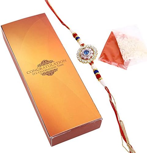 Ridhi Sidhi Handcrafted Elegant Rakhi (With Kumkum &amp; Akshat)