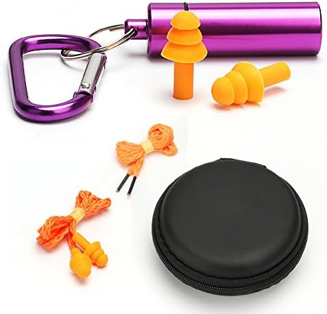 Noise Reducing Earplugs - ANMADE HiFi Silicone Earplugs Men&amp;Women Noise Canceling Ear Buds Comfortable Hearing Protection for Concerts, Shooting, Flying, Sleeping Standard Fit Cord Earplugs (Purple)
