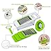 BestFire Adjustable Mandoline Slicer Vegetable Slicer Grater Cutter Chopper, Julienne Slicer Food Slicer with 5 Interchangeable Blades Food Container Safety Holder Vegetable Peeler (Green)