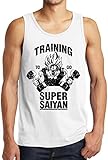 Training To Go Super Saiyan Shirt Funny Anime Manga Naruto Dragonball Tank Top White M