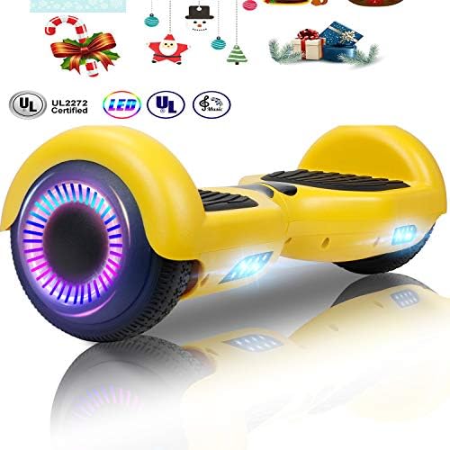 jolege Hoverboards Colorful LED Light 6.5" Two-Wheel Smart Self Balancing Electric Scooter-UL 2272 Certified for Kids and Adult Gift, Includes Free Portable Bag and Charger