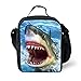HUGS IDEA Shark Pattern Cool Insulated Lunch Bag for Kids Boys Food Container Cooler Box Lunchbags Handbag for School Pinic