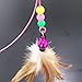 Topbeu Fun Pet Cat Toy Steel Wire Feather Training Teaser Wand