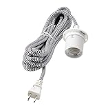 Ikea Cord Set Hanging Pendant Lamp, Black White Zig-zag Sekond 15'.5