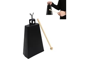 REMAGIC Metal Iron Cowbell 8 Inch, Cow Bell Large Noise Makers Hand Percussion Music Cow bell with Stick and Handle for Drum Set, Metal Steel Instrument Cowbell for Sporting Event, Party Concert, Wedding