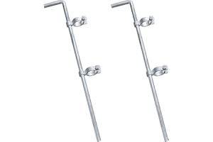 ADLMPW [Pack of 2]1-5/8" × 32" Gate Drop Rod, Galvanized Steel Gate Cane Bolt for Chain Link Fence, with 4pcs 1-5/8" Female gate Frame Hinge.