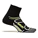 Feetures! Men's Elite Max Cushion Quarter, black + Reflector, large