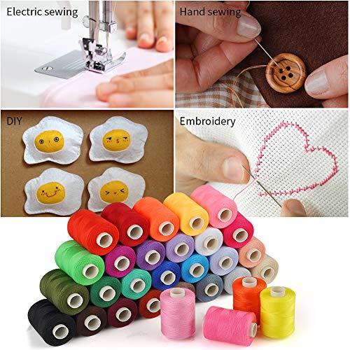 GEEDIAR Sewing Threads for Sewing Machine 30 Colors Spools Polyester