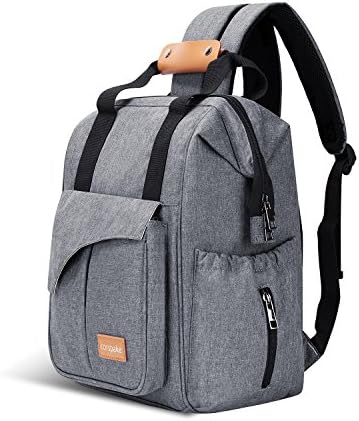 Diaper Bag Backpack Multi-Function, Corspake Waterproof Travel Insulation Handbag Nappy Bag with Stroller Straps - Large Capacity, Stylish and Durable for Baby Care (Grey)