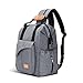 Baby Diaper Bag Backpack Large Capacity Multi-Function Nappy Travel Waterproof Bag for Mom and Dad with 2 Stroller Straps 3 Thermal Pockets（Grey）
