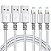 Lightning Cable, OYWIN 3PACK (6FT) Nylon Braided Charging Cable Cord Lightning to USB Cable Charger Compatible with iPhone 7/ 7 Plus/6/6s/6 plus/6s plus/ 5c/5s,iPod, iPad, and More (Silver)
